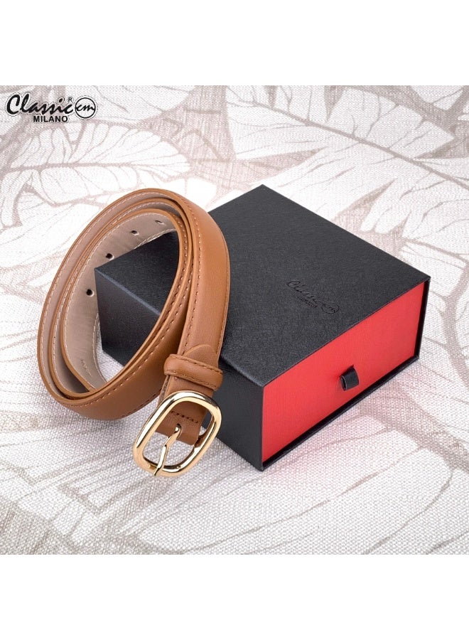 Classic Milano Women's Belt with Gift Box | Faux Leather Ladies Belt for Dresses, Jeans & Gowns | Stylish Womens Belt | Adjustable Girls Belt | Belt for Women with Elegant Buckle - Image 5